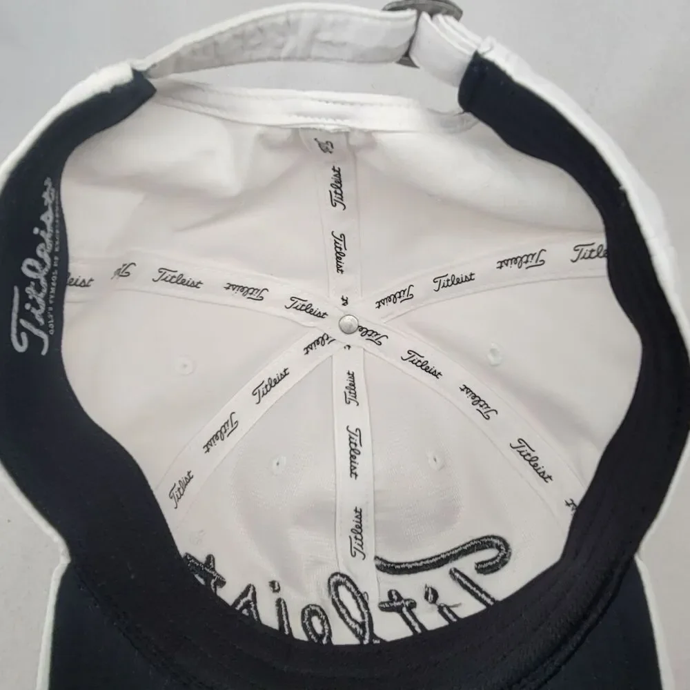 Titleist Miracle Hill Golf Hat Cap Adjustable Buckle Back White Black Embroidery